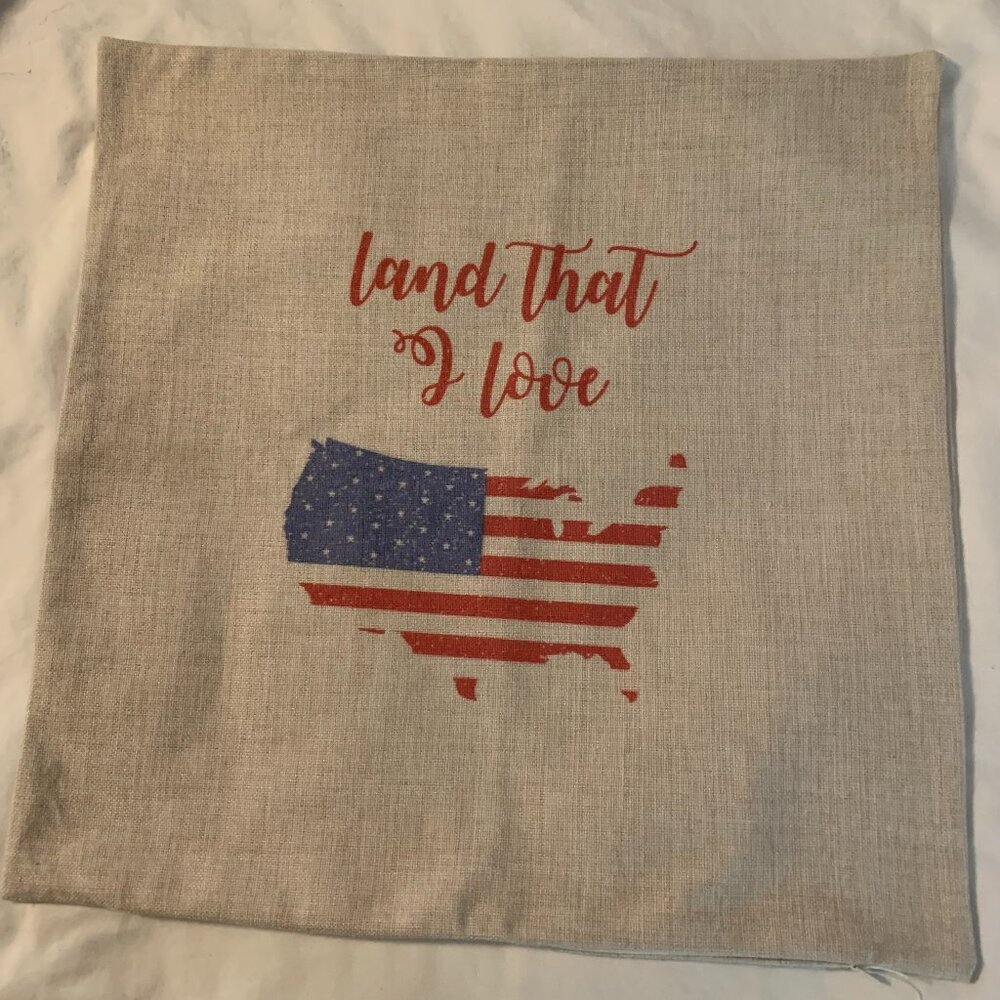 LAND THAT I LOVE PILLOW COVER NWOT  19" SQ